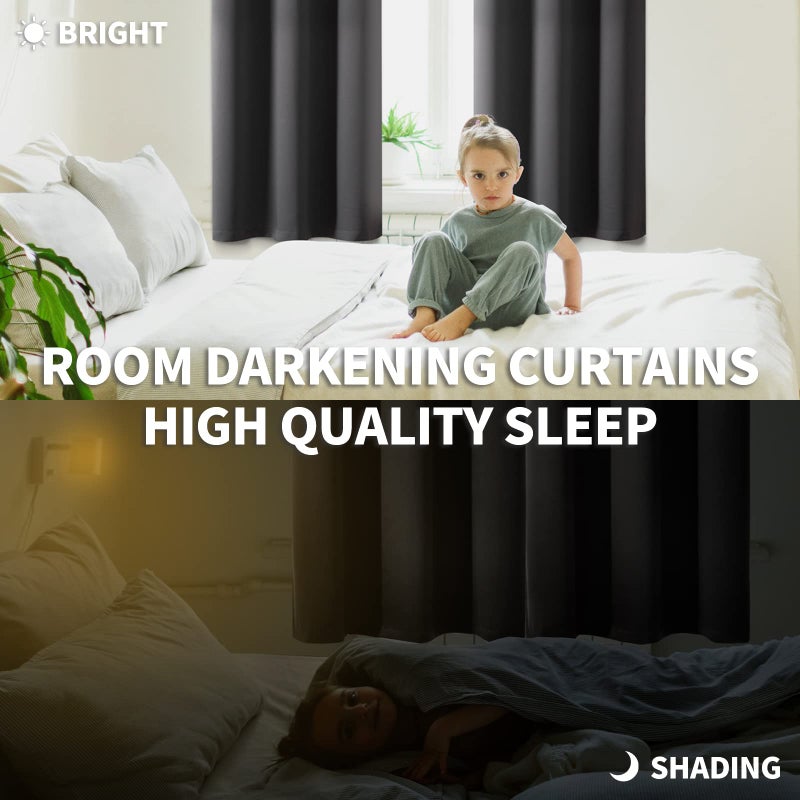 BGment Blackout Curtains for Bedroom - Grommet Thermal Insulated Room Darkening Curtains for Living Room, Set of 2 Panels (38 x 54 Inch, Dark Grey) - Image 3
